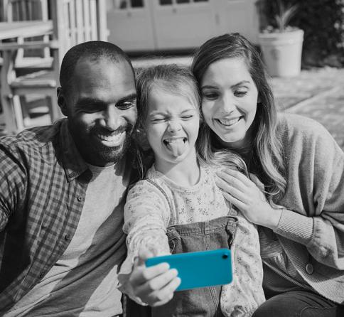 Family taking selfie